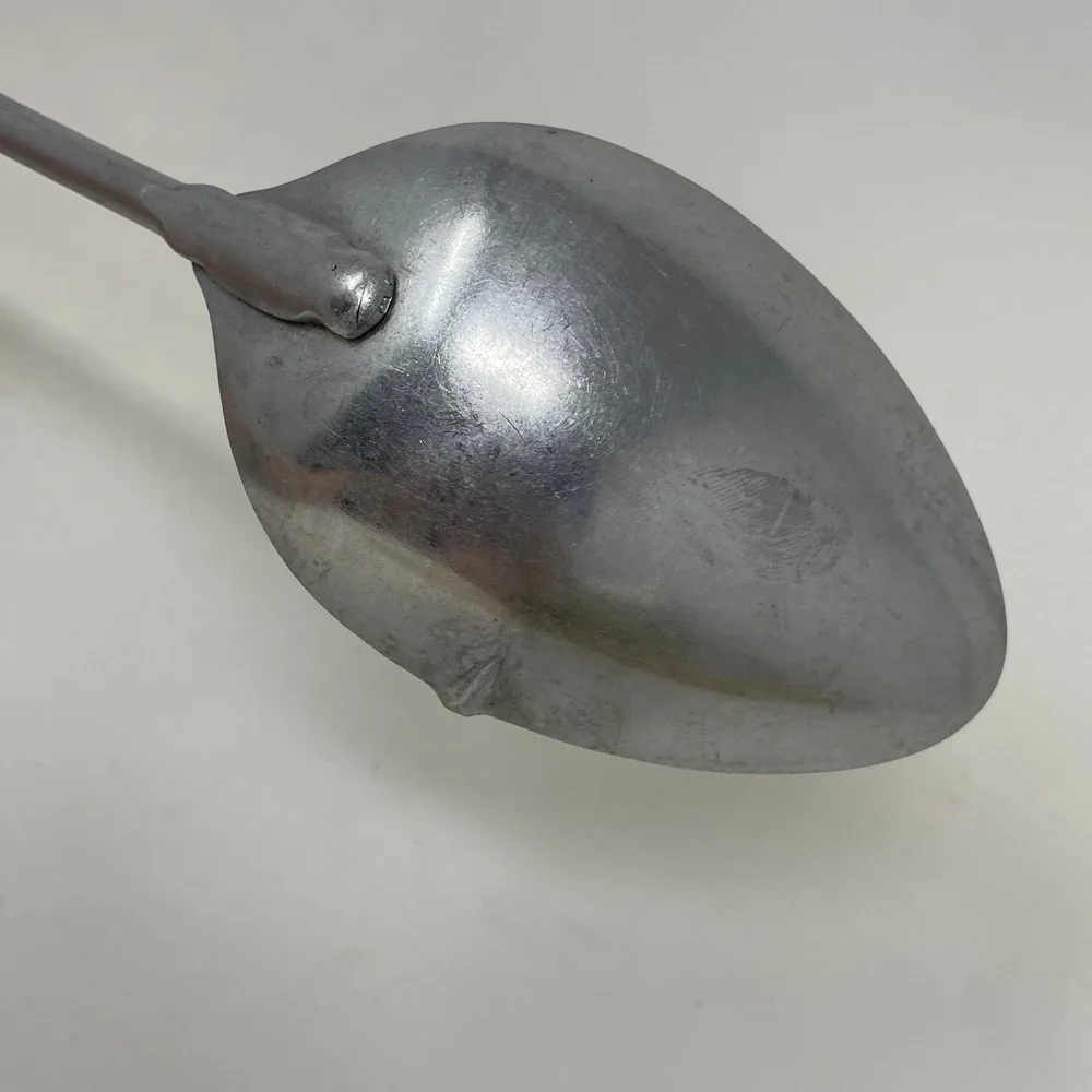 Vintage Stainless Steel Measuring Mixing Spoon Wood Handle Farmhouse Kitchen